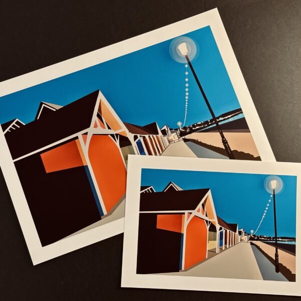 'The Colourful Huts' at Scarborough Wall Art - Image 3